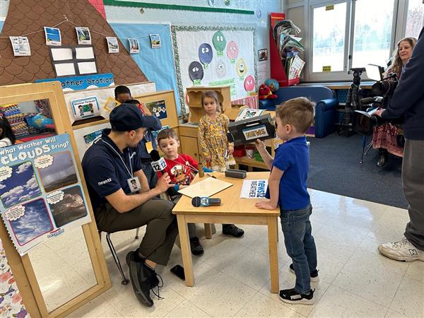 News 12's Alex Calamia visits Mrs. Clancy-Nill's Pre-k class!